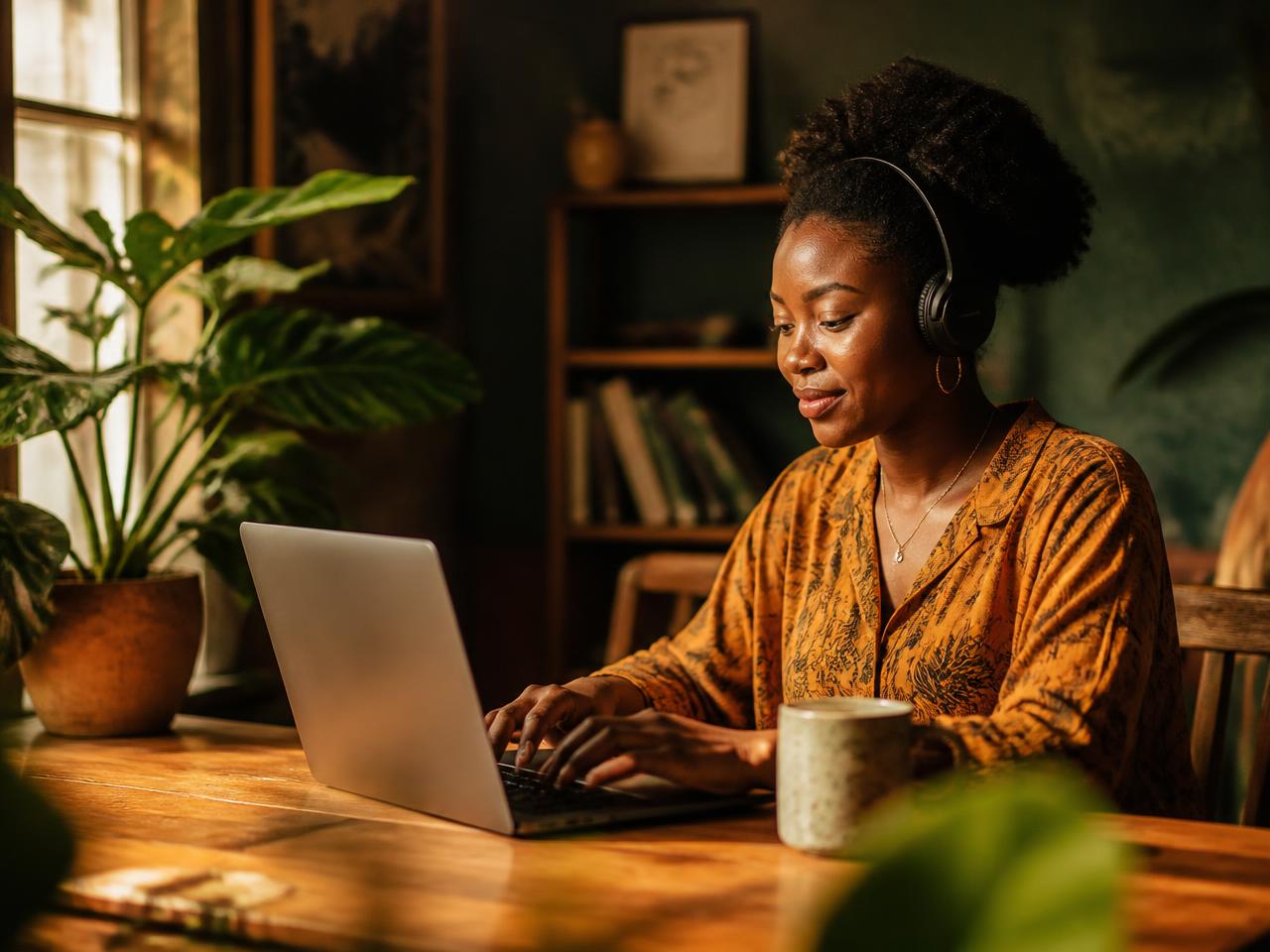 Remote worker on a laptop during a REMOTESavvi training session